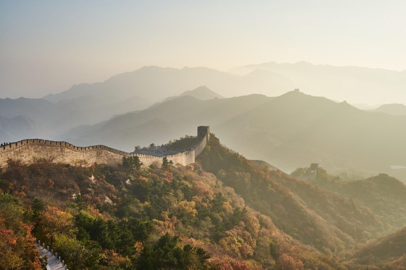 great wall of china, nature, mountain